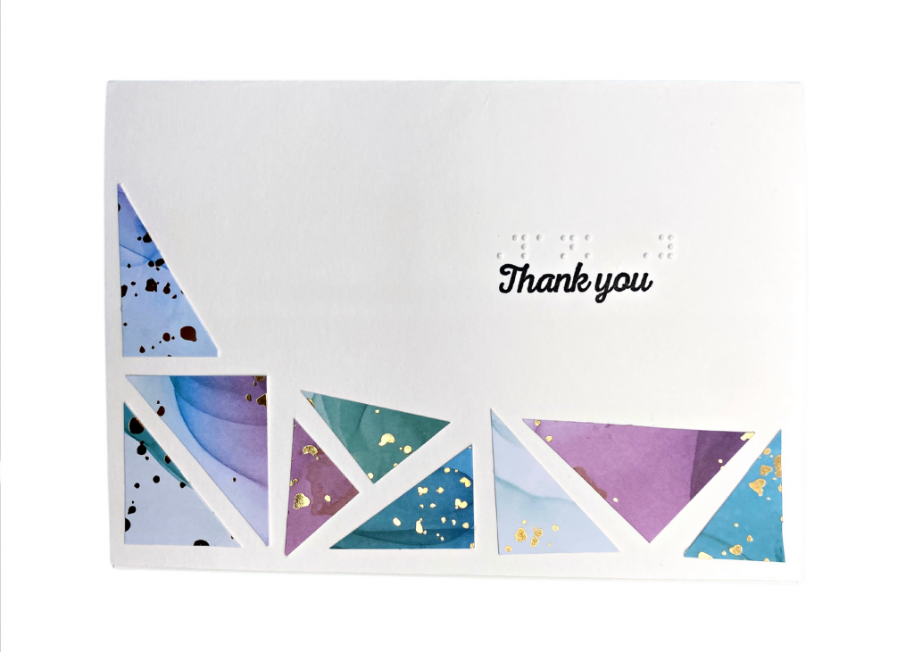 the white thank you card isolated on a white backdrop