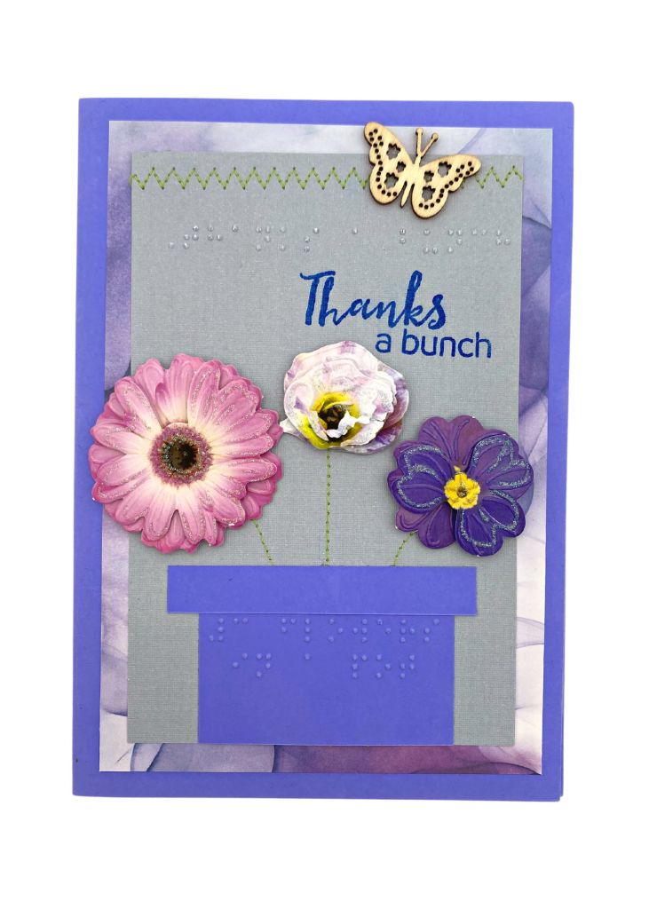 the thanks a bunch card isolated on a white backdrop