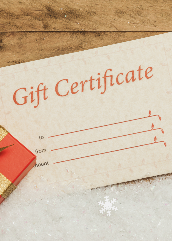image of a gift certificate